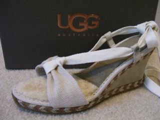 UGG Amelie CREAM 1698 womens wedge sandals NEW