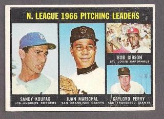 1967 Topps #236 NL Victory Ldrs, Koufax, Gibson, Marichal, Perry