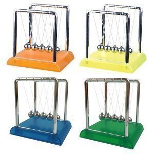 Newtons Cradle Steel Balance Balls Physics Science Pendulum Desk Toy 4