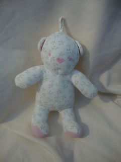 Amy Coe Plush Flower Bear White Pink Soft Cute Baby Lovey Roses