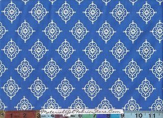 Moda Lily Ashbury Fabric ~ Tradewinds 457 12 Macaw Blue Moroccan