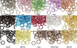 100 Round 12mm Aluminum Jumprings *12 gauge *Many Colors To Choose 