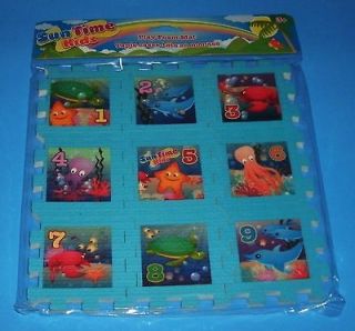 New Childrens Sun Time Kids Foam Play Mat Puzzle 9pc Numbers Gift Sea