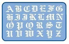 OLD ENGLISH LETTERING SIGNAGE TEMPLATE STENCIL SET   2 PIECE Set 30mm