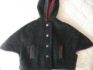 Vintage Swedish Nordic Hanna Andersson Wool Cape Coat Fleece 2T 3T