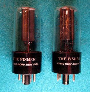 MATCHED PAIR FISHER AMPLIFIER TUBES TYPE 5Y3GT BLACK PLATES MADE IN