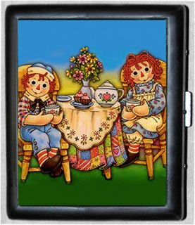 Raggedy Ann and Andy Metal Wallet ID Business Card Cigarette Case