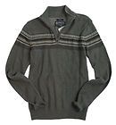 American Rag Co Mens Dark Green Gray Zip V Neck Sweater Large Brand