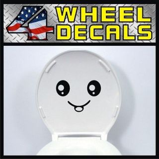 Smiley Face Toilet Seat Vinyl Decal / Sticker Label Smile Bathroom