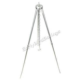 Aluminum Tripod Stand for Outdoor Camping Hiking Cooking Grill Silver
