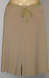 ECI New York Gaucho Capri Pants Culotte New with Tags Size 12 Caramel