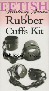 Series Rubber PVC Wrist & Ankle Cuffs Kit Includes Free Eye Mask