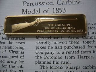1853 SHARPS CARBINE PERCUSSION RIFLE GUN SILVER BAR LINCOLN MINT COA