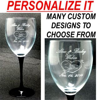 Wine Glasses Custom Laser Engraved Wedding Anniversary Party Gifts
