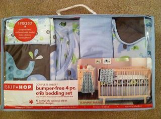 Skip Hop Complete Sheet bumper free 4 piece crib bedding set (Elephant