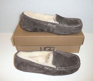 Ugg Ansley chocolate brown suede womens moccasin shoes NIB