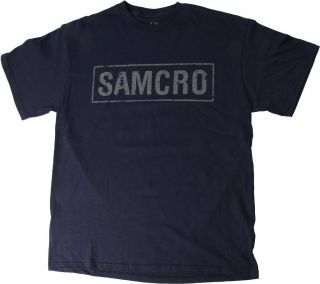 Sons Of Anarchy SOA SAMCRO Logo T Shirt   NAVY