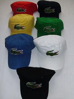 NEW 2013 MENS LACOSTE EMBROIDERED OVERSIZED CROC CAP HAT, PICK A COLOR