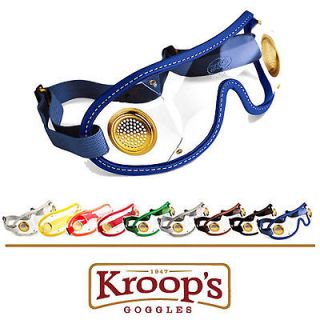 Kroops Goggles Skydiving Riding Racing Jockey Brass Vented Clear Lens