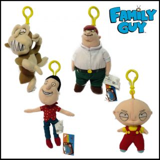 FAMILY GUY PLUSH CLIP BACKPACK NOVELTY GIFT PETER STEWIE QUAGMIRE