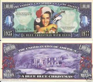 ELVIS PRESLEY~BLUE CHRISTMAS~DOLL AR BILL NOVELTY NOTE