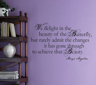 Maya Angelou Butterfly Quote Vinyl Wall Decal Lettering