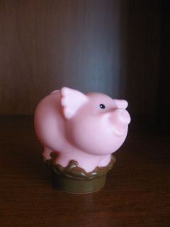 FISHER PRICE LITTLE PEOPLE PIG PINK MUD ROUND BOTTOM MADE 2007 LOW