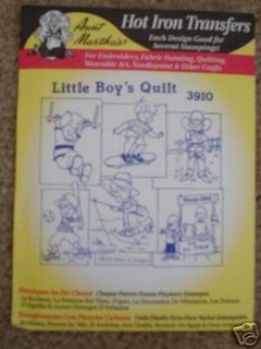 EMBROIDERY PATTERNS~LITTL E BOYS QUILT INCLUDES A COWBOY