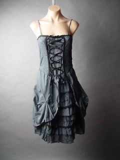 Steampunk Victorian Ball Gown Goth Belle Saloon Corset Petticoat