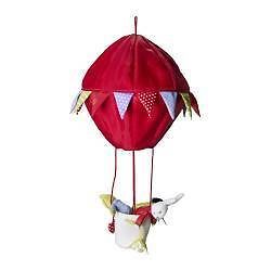IKEA Fabler Red Hot Air Balloon Mobile with Animals Nursery Classroom
