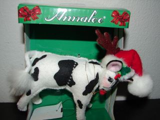 Tree dairy COW Ornament Decoration Figure Annalee 2009 NEW Antlers hat