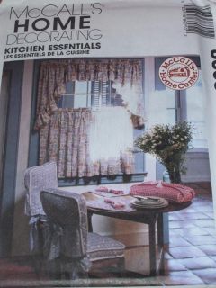 McCALLS #8605   KITCHEN ESSENTIALS   CURTAINS CHAIR & STOOL COVERS