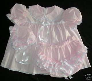 ADULT SISSY EYELET BABY 3PC DRESS SET light pink