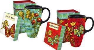 Cypress Home Ceramic Travel Mug / Coffee Mug Seize The Moment