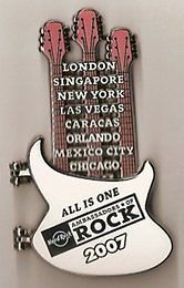Cafe 2007 Ambassadors of Rock VIP PIN Rare Triple Neck Guitar #42090