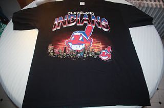 Cleveland Indians vintage t shirt 1998 DAI True Fan lace up MGK bone