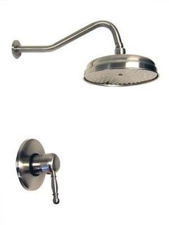 Nickel Wall Mounted Bath Bathroom Rain Style Shower Head Faucet Mixer