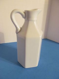 China Small White Milk Glass Oil or Vinegar Bottle Cruet No Stopper