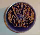 Vintage J Gentile Paperweight F.O.E. Eagle w/Olive Branch Cobalt Blue