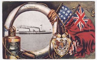 Toronto to Niagara SS Chippewa Cnada Flags Patriotic Ship Postcard