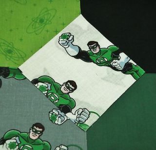 Squares 50   4 Sq Super Hero Green Lantern Cotton Fabric Quilt Kit