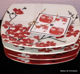 222 Fifth MIA RED and White Appetizer Plates