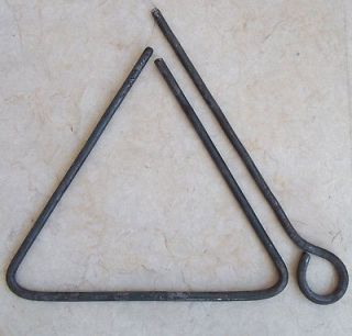 Rustic Cowboy wrought iron triangle dinner bell BBQ