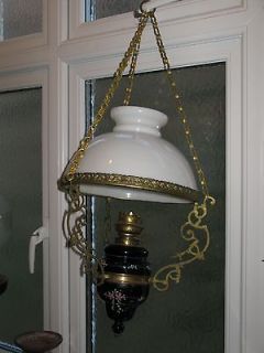 Victorian Vintage Kosmos Brenner France Hanging Kitchen Oil Lamp C1900
