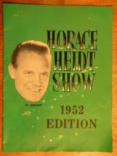 1952 HORACE HEIDT SHOW PROGRAM RADIO TV BOOKLET VINTAGE TELEVISION