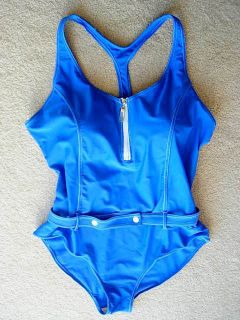 SAND N SUN Royal Blue Slimming Athletic Racer Back Swimsuit  2X (18W