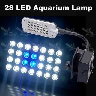 White and Blue Nightvision Aquarium Fish Tank Lights Nice Clip Lamp