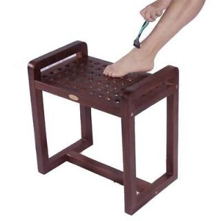 20 in. Teak Grate Shower Stool w Lift Aide Arms   DT111