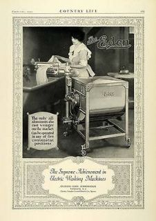 1923 Ad Gillespie Eden Antique Electric Laundry Washing Machine