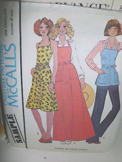 Vtg McCalls wrap around aprons or sun dress all szes sewing pattern